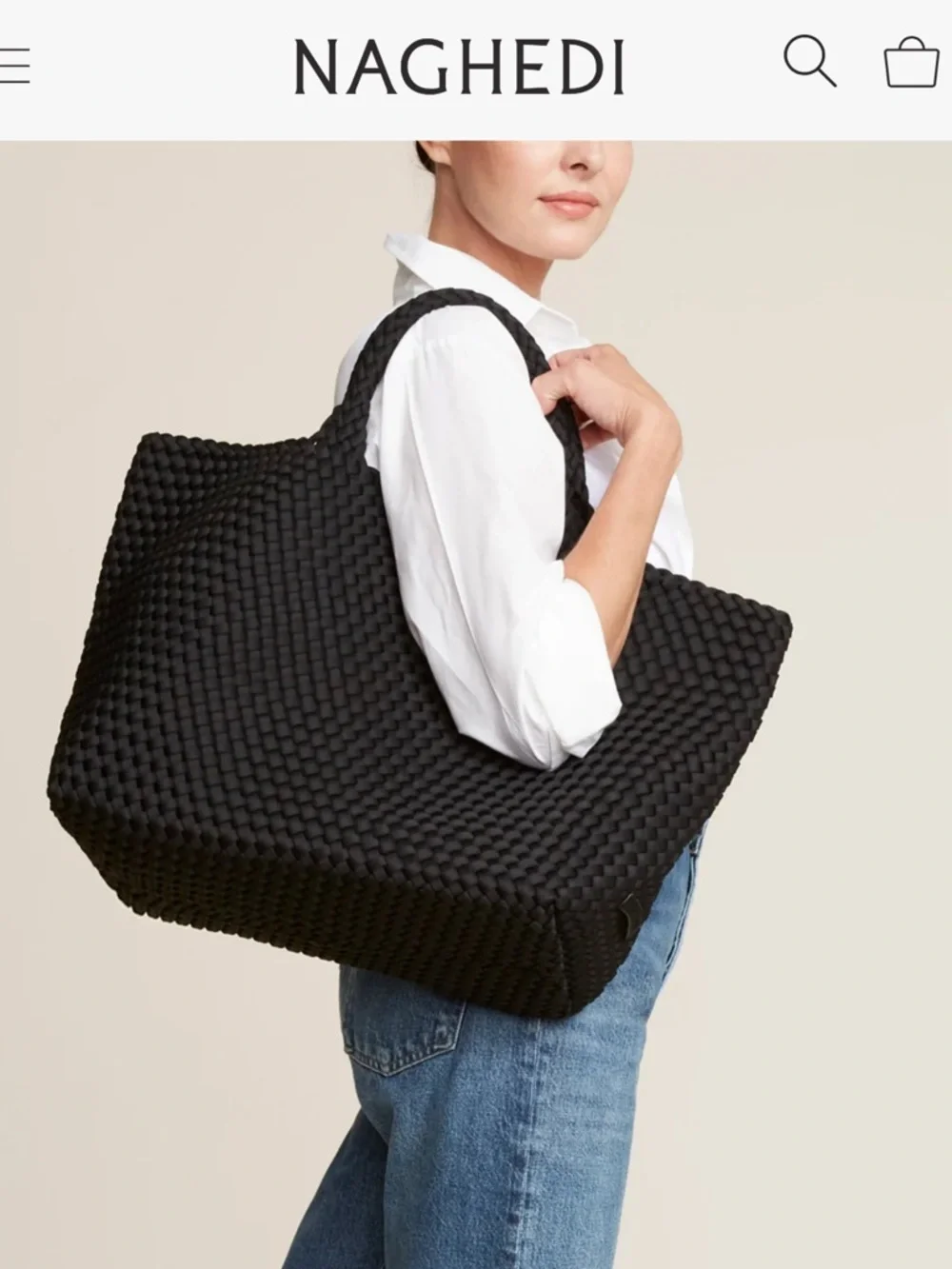 NAGHEDI St. Barths Large Tote Deep Green - Picture 3 of 4